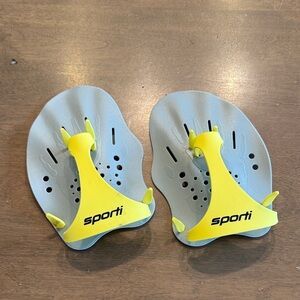 Sporti Swim Training Laps Swimming Hand Paddles Size Small Sm S yellow gray